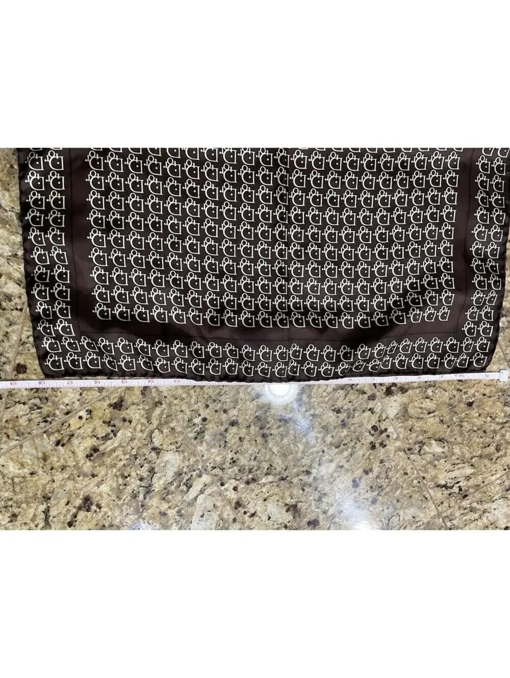 Vintage Christian Dior Silk Neck Scarf - Chocolate Brown 18in X18in
